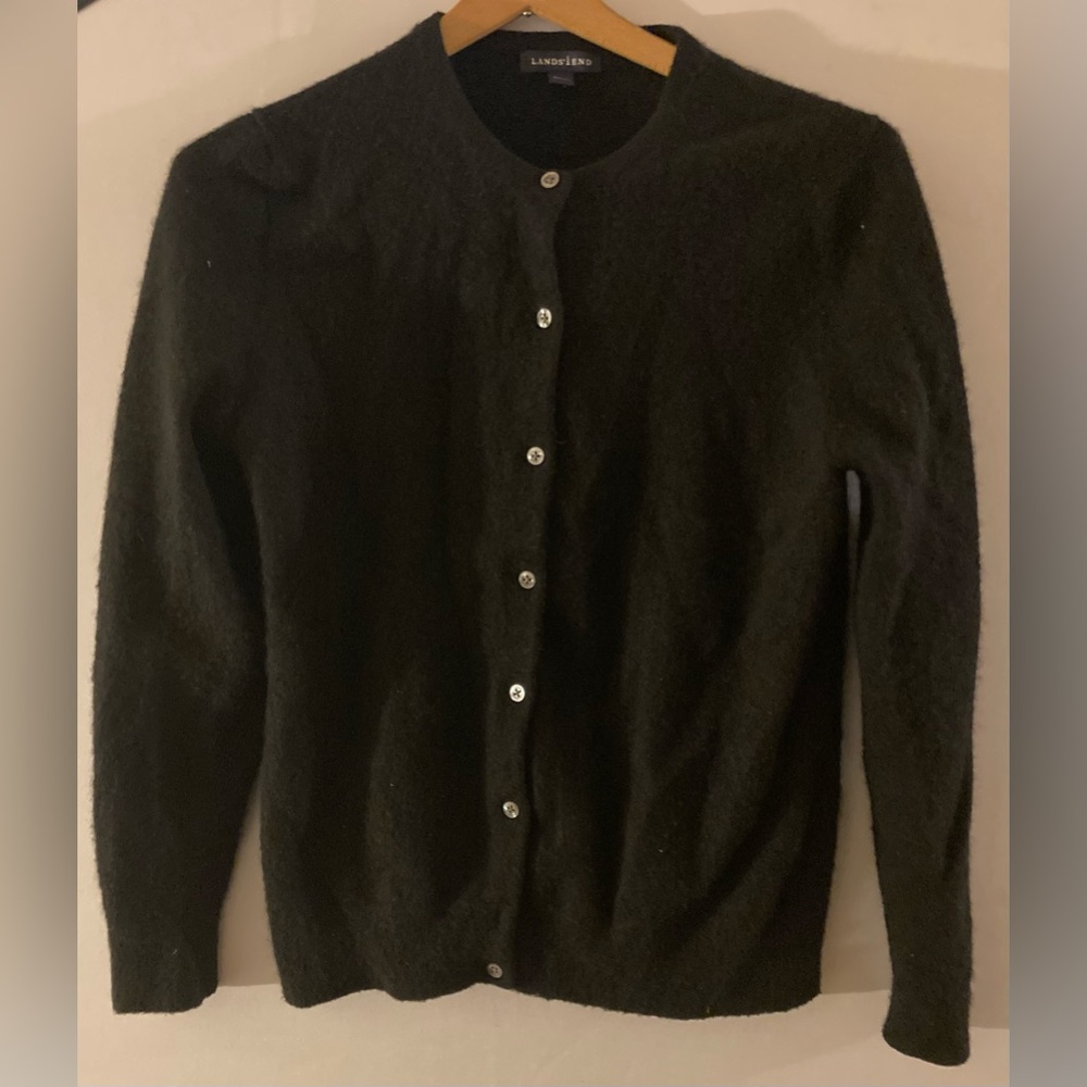 Lands End Black Cashmere Sweater